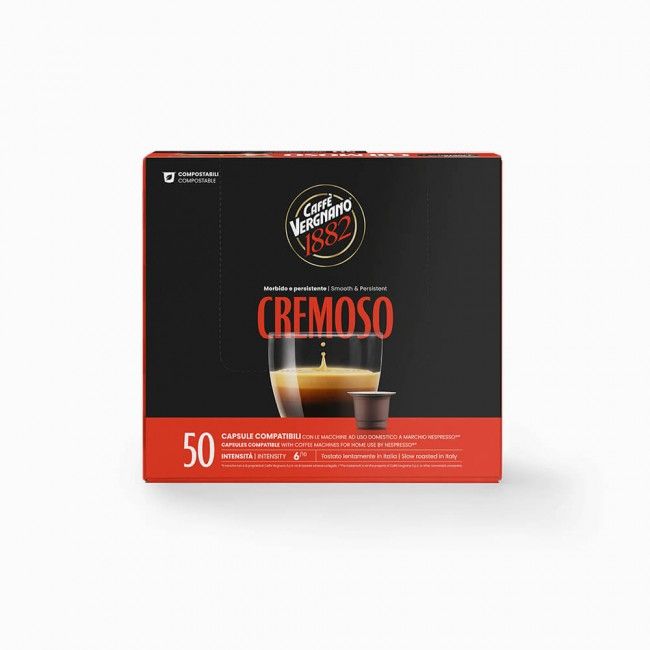 50 Capsule compostabili compatibili Nespresso Miscela Cremoso