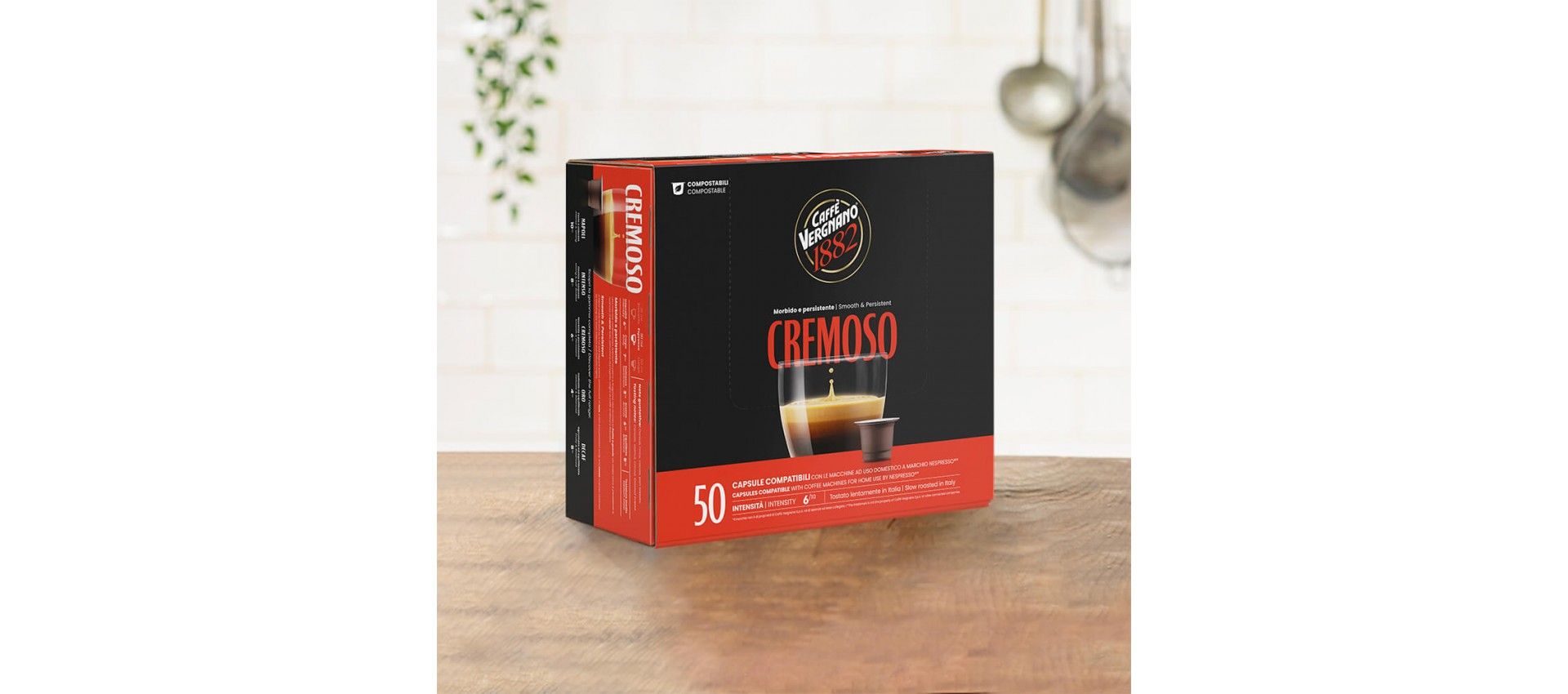 50 Capsule compostabili compatibili Nespresso Miscela Cremoso